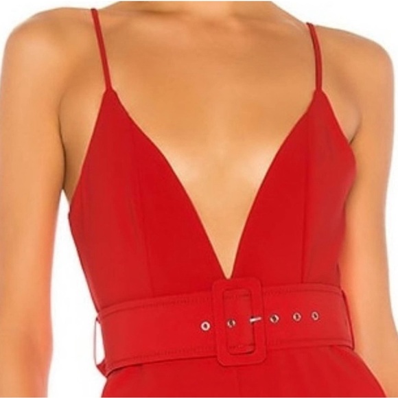 NBD Red Jumpsuit size XXS with adjustable straps and pockets - Picture 6 of 7